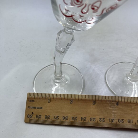 Vintage Gay Fad Tipsy Martini Glass Hand Painted Crooked Stem 1950s Set‎ Of 2 - Picture 3 of 8